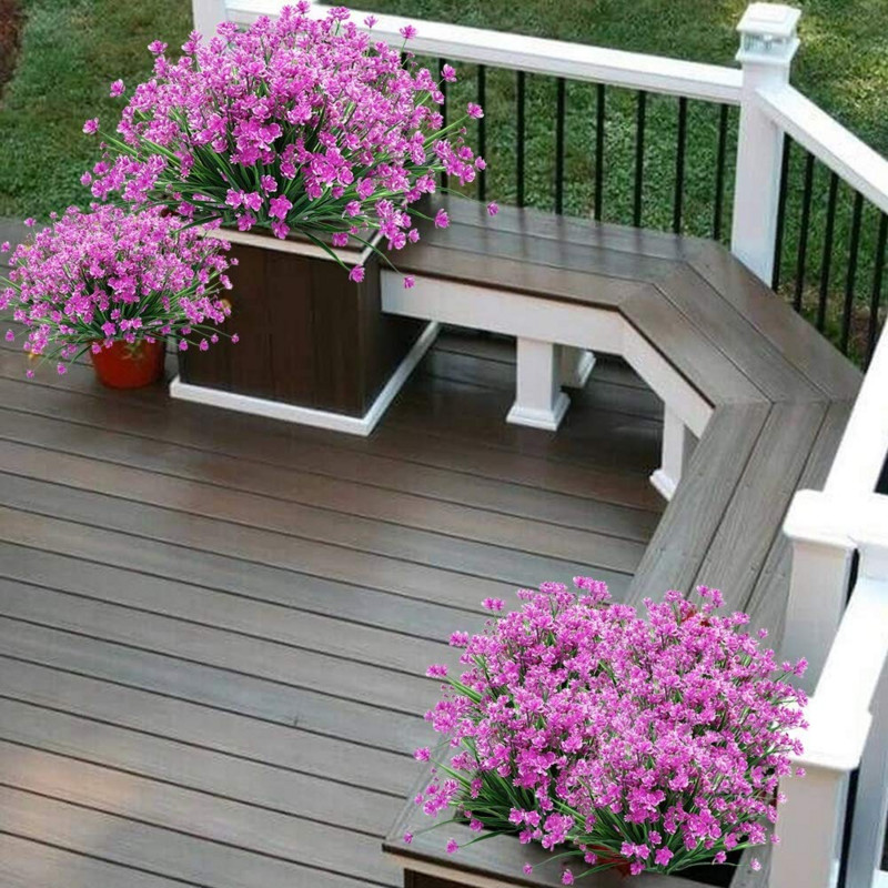 Võltskunstlilled õues kaunistamiseks UV-kindel, ei tuhmu Kunstplasttaimed Aed Veranda aken Köök Kontorilaud