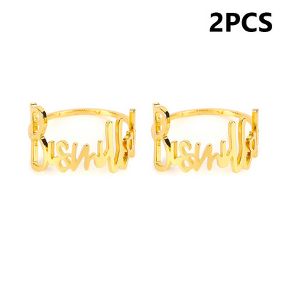 6/4/2 vnt. Madingų laiškų servetėlių žiedai Bismillah servetėlių laikiklio sagtis, skirta viešbučio vakarietiško restorano vestuvių vakarėliui namų stalo dekoravimui