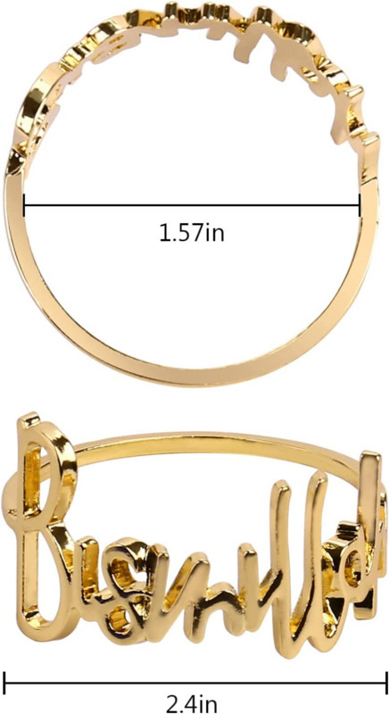 6/4/2 vnt. Madingų laiškų servetėlių žiedai Bismillah servetėlių laikiklio sagtis, skirta viešbučio vakarietiško restorano vestuvių vakarėliui namų stalo dekoravimui