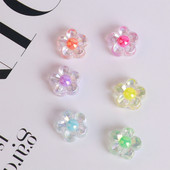 50 gab. Caurspīdīgas akrila ziedu tipa krelles ar caurumu, rokām darinātas auskaru kaklarotas rotaslietu izgatavošanas materiāls T0815