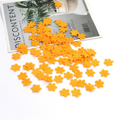 100gab Piecu ziedlapu kāzu ziedu reljefs DIY šūšana Amatniecība Bērnu matu aksesuāri Rotaslietas Auduma Uzlīmes Festivāla dekors