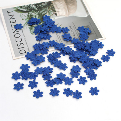 100gab Piecu ziedlapu kāzu ziedu reljefs DIY šūšana Amatniecība Bērnu matu aksesuāri Rotaslietas Auduma Uzlīmes Festivāla dekors