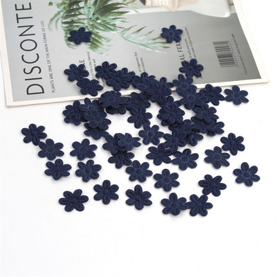 100gab Piecu ziedlapu kāzu ziedu reljefs DIY šūšana Amatniecība Bērnu matu aksesuāri Rotaslietas Auduma Uzlīmes Festivāla dekors