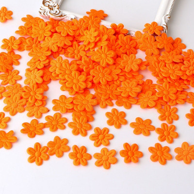 100gab Piecu ziedlapu kāzu ziedu reljefs DIY šūšana Amatniecība Bērnu matu aksesuāri Rotaslietas Auduma Uzlīmes Festivāla dekors