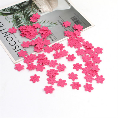 100gab Piecu ziedlapu kāzu ziedu reljefs DIY šūšana Amatniecība Bērnu matu aksesuāri Rotaslietas Auduma Uzlīmes Festivāla dekors