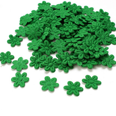 100gab Piecu ziedlapu kāzu ziedu reljefs DIY šūšana Amatniecība Bērnu matu aksesuāri Rotaslietas Auduma Uzlīmes Festivāla dekors