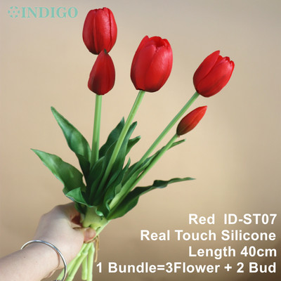 Silikona tulpju (3 ziedi + 2 pumpuri) pušķis Real Touch augstas kvalitātes 27 krāsu Calla mājas dekorēšana mākslīgo ziedu kāzas INDIGO