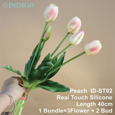 Silikona tulpju (3 ziedi + 2 pumpuri) pušķis Real Touch augstas kvalitātes 27 krāsu Calla mājas dekorēšana mākslīgo ziedu kāzas INDIGO