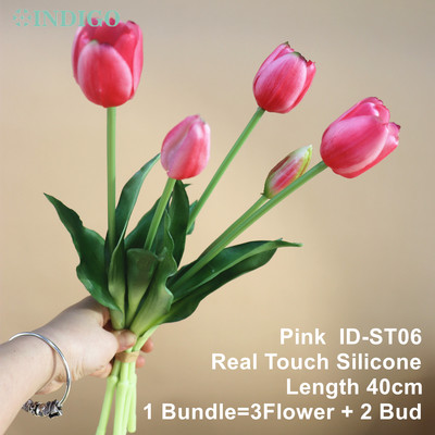 Silikona tulpju (3 ziedi + 2 pumpuri) pušķis Real Touch augstas kvalitātes 27 krāsu Calla mājas dekorēšana mākslīgo ziedu kāzas INDIGO