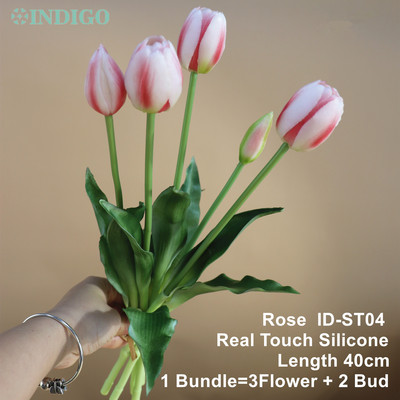 Silikona tulpju (3 ziedi + 2 pumpuri) pušķis Real Touch augstas kvalitātes 27 krāsu Calla mājas dekorēšana mākslīgo ziedu kāzas INDIGO