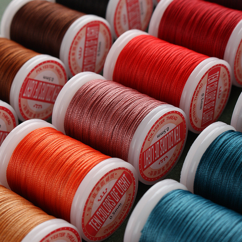 Vahatatud polüesternöörist vahaga kaetud stringid veekindel ümmargune vahaga kaetud niit punutud käevõrude jaoks DIY 0,4 mm-0,5 mm-0,6 mm 22 värvi