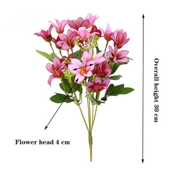 18 μεταξωτό λουλούδι τεχνητός κρίνος Ευρωπαϊκό στυλ πολύχρωμο ψεύτικο λουλούδι νύφης μπουκέτο στολισμός γάμου οικογενειακού πάρτι DIY