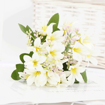 18 копринени цветя изкуствена лилия европейски стил многоцветен фалшив булка букет цветя сватба семейна парти украса Направи си сам