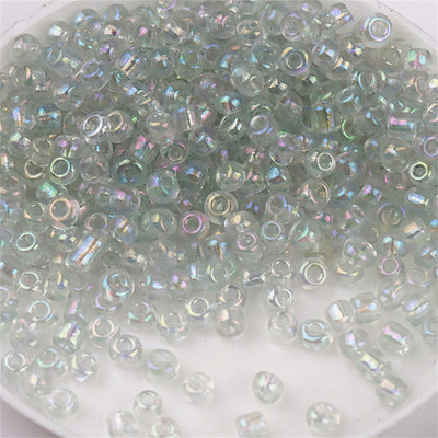 Daudzizmēru 1,5–4 mm stikla rīsu krelles burvju krāsas caurspīdīgas imitācijas Nissan krāsu izkaisītas krelles, kas izgatavotas ar savām rokām, pušķu aksesuāri