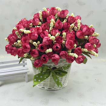 Νέα άφιξη 15 κεφάλια/μπουκέτο μικρό μπουμπούκι τριαντάφυλλα βράκτο προσομοίωση λουλούδια μεταξωτό τριαντάφυλλο διακοσμητικά λουλούδια Διακοσμητικά σπιτιού για γάμο
