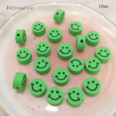 40 gab. Smiley Face polimēru māla formas starplikas krelles DIY rokām darinātām rotaslietu amatniecības piederumiem 10 mm