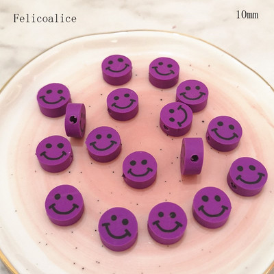 40 gab. Smiley Face polimēru māla formas starplikas krelles DIY rokām darinātām rotaslietu amatniecības piederumiem 10 mm