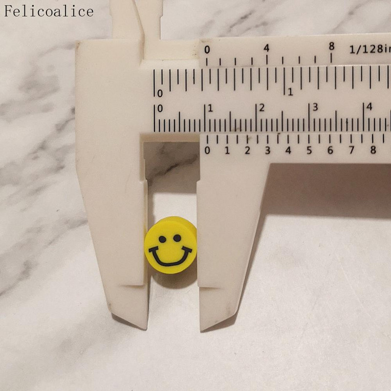 40 gab. Smiley Face polimēru māla formas starplikas krelles DIY rokām darinātām rotaslietu amatniecības piederumiem 10 mm