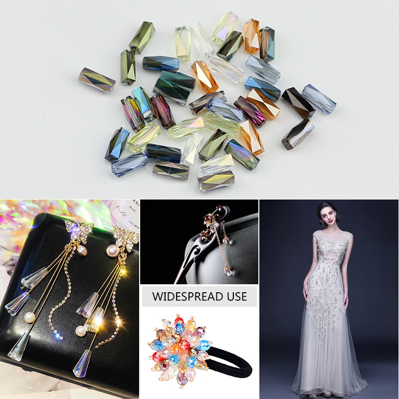 Mărgele de cristal austriac dreptunghiular 6x13mm Mărgele libere din sticlă de formă pătrată de înaltă calitate pentru realizarea de bijuterii brățări DIY