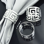 6gab Kāzu salvešu gredzeni Galda apdare Metāla salvešu sprādžu turētājs kāzu Ziemassvētku dzimšanas dienas svinībām piederumi Dvieļu gredzeni