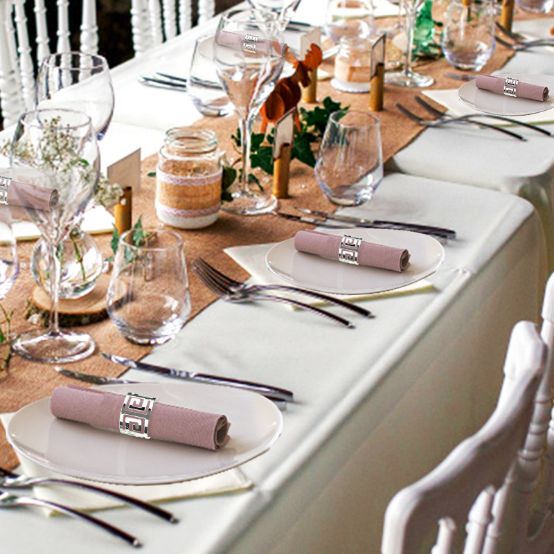 6gab Kāzu salvešu gredzeni Galda apdare Metāla salvešu sprādžu turētājs kāzu Ziemassvētku dzimšanas dienas svinībām piederumi Dvieļu gredzeni