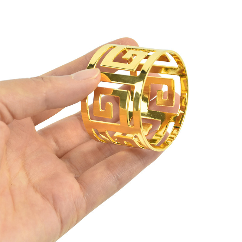 6gab Kāzu salvešu gredzeni Galda apdare Metāla salvešu sprādžu turētājs kāzu Ziemassvētku dzimšanas dienas svinībām piederumi Dvieļu gredzeni