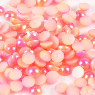 divu toņu krāsa Pusapaļas pērļu krelles Plakanas aizmugures kabošoni Izgreznojumi albumam Craft 3/4/5/6/8mm ykl0701