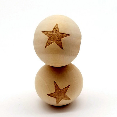 10 gab. 20 mm grebuma raksts koka krelles dabiskas krāsas apaļas formas zvaigznes smaida raksts mājas DIY roku darbs bērnu amatniecības piederumiem