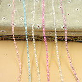 5 metri 4 mm ABS imitācijas pērļu krelles ķēdes apšuvuma apdares šūšana kāzu kleitām, rotaslietām, amatniecības galvas saite