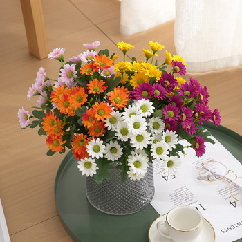 Τεχνητά λουλούδια Φυτά 31cm Sun Flower Πολύχρωμη Μικρή Μαργαρίτα Μεταξωτή Διακόσμηση Κήπου Χρυσάνθεμο Γάμος DIY Party