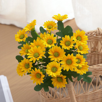 Τεχνητά λουλούδια Φυτά 31cm Sun Flower Πολύχρωμη Μικρή Μαργαρίτα Μεταξωτή Διακόσμηση Κήπου Χρυσάνθεμο Γάμος DIY Party