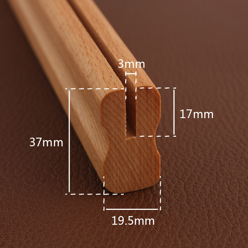 Ādas rīks Pulēta masīvkoka skava Rokas sānu eļļota koka klipu apstrāde DIY ādas amatniecības instrumentam