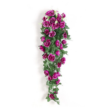 Silk Fake Flower Τεχνητά Λουλούδια Rose Vine Κρεμαστό καλάθι Σαλόνι Μπαλκόνι Διακόσμηση σπιτιού
