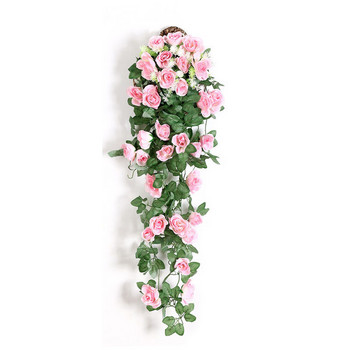 Silk Fake Flower Τεχνητά Λουλούδια Rose Vine Κρεμαστό καλάθι Σαλόνι Μπαλκόνι Διακόσμηση σπιτιού