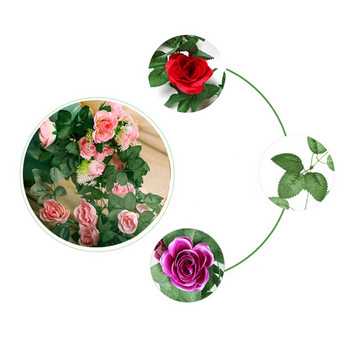 Silk Fake Flower Τεχνητά Λουλούδια Rose Vine Κρεμαστό καλάθι Σαλόνι Μπαλκόνι Διακόσμηση σπιτιού