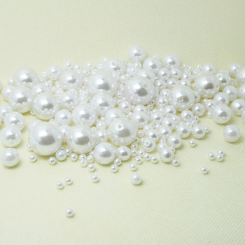 Μέγεθος 4 6 8 10 12 14 16 18 20mm Λευκό ιβουάρ Χρώμα ABS Απομίμηση μαργαριταριών χάντρες για DIY κατασκευή κοσμημάτων/Αξεσουάρ διακόσμησης σπιτιού