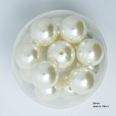 Izmērs 4 6 8 10 12 14 16 18 20 mm balta ziloņkaula krāsa ABS pērļu imitācijas krelles rotaslietu izgatavošanai/mājas dekorēšanai.