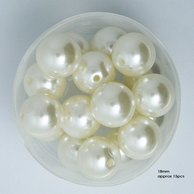 Izmērs 4 6 8 10 12 14 16 18 20 mm balta ziloņkaula krāsa ABS pērļu imitācijas krelles rotaslietu izgatavošanai/mājas dekorēšanai.