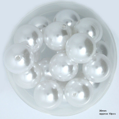 Izmērs 4 6 8 10 12 14 16 18 20 mm balta ziloņkaula krāsa ABS pērļu imitācijas krelles rotaslietu izgatavošanai/mājas dekorēšanai.