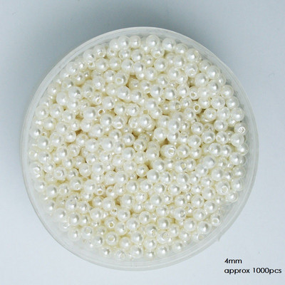 Izmērs 4 6 8 10 12 14 16 18 20 mm balta ziloņkaula krāsa ABS pērļu imitācijas krelles rotaslietu izgatavošanai/mājas dekorēšanai.