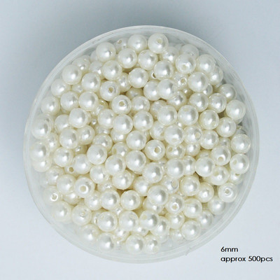 Izmērs 4 6 8 10 12 14 16 18 20 mm balta ziloņkaula krāsa ABS pērļu imitācijas krelles rotaslietu izgatavošanai/mājas dekorēšanai.