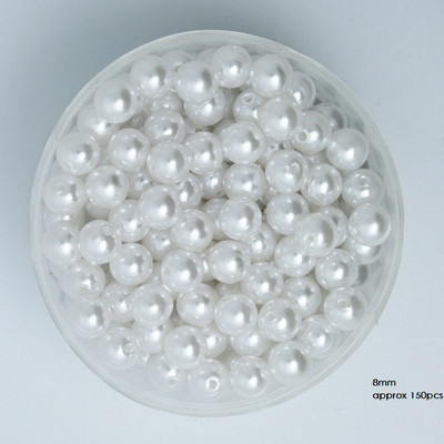 Izmērs 4 6 8 10 12 14 16 18 20 mm balta ziloņkaula krāsa ABS pērļu imitācijas krelles rotaslietu izgatavošanai/mājas dekorēšanai.