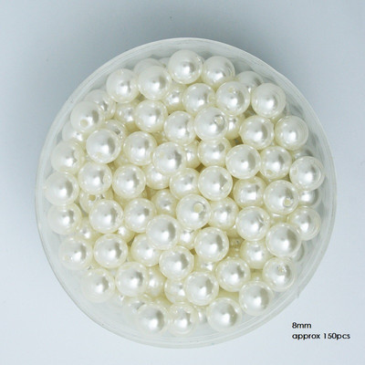 Izmērs 4 6 8 10 12 14 16 18 20 mm balta ziloņkaula krāsa ABS pērļu imitācijas krelles rotaslietu izgatavošanai/mājas dekorēšanai.