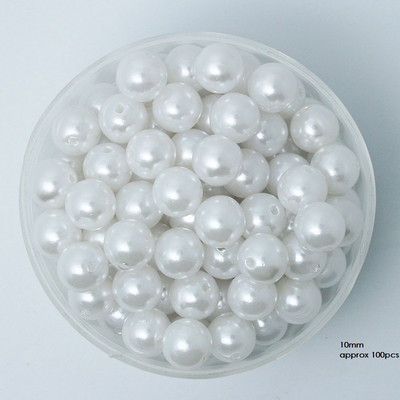 Izmērs 4 6 8 10 12 14 16 18 20 mm balta ziloņkaula krāsa ABS pērļu imitācijas krelles rotaslietu izgatavošanai/mājas dekorēšanai.