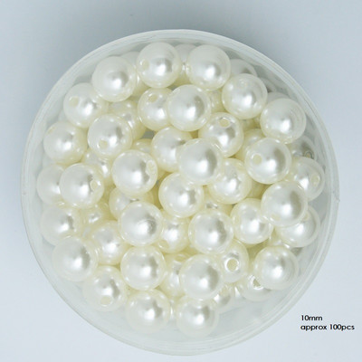 Izmērs 4 6 8 10 12 14 16 18 20 mm balta ziloņkaula krāsa ABS pērļu imitācijas krelles rotaslietu izgatavošanai/mājas dekorēšanai.