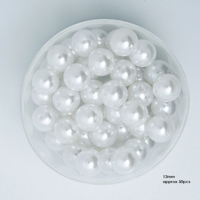 Izmērs 4 6 8 10 12 14 16 18 20 mm balta ziloņkaula krāsa ABS pērļu imitācijas krelles rotaslietu izgatavošanai/mājas dekorēšanai.