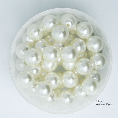 Izmērs 4 6 8 10 12 14 16 18 20 mm balta ziloņkaula krāsa ABS pērļu imitācijas krelles rotaslietu izgatavošanai/mājas dekorēšanai.