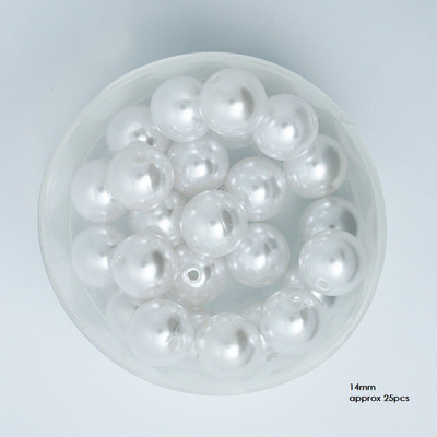 Izmērs 4 6 8 10 12 14 16 18 20 mm balta ziloņkaula krāsa ABS pērļu imitācijas krelles rotaslietu izgatavošanai/mājas dekorēšanai.