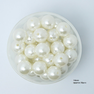 Izmērs 4 6 8 10 12 14 16 18 20 mm balta ziloņkaula krāsa ABS pērļu imitācijas krelles rotaslietu izgatavošanai/mājas dekorēšanai.