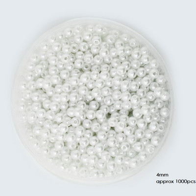 Izmērs 4 6 8 10 12 14 16 18 20 mm balta ziloņkaula krāsa ABS pērļu imitācijas krelles rotaslietu izgatavošanai/mājas dekorēšanai.